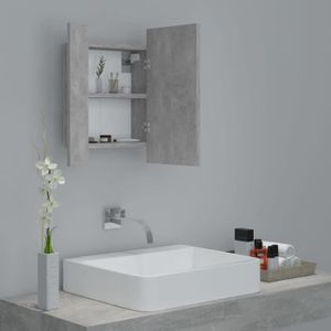 COLONNE - ARMOIRE SDB Armoire de salle de bain à miroir à LED Gris béton 40x12x45 cm FAS