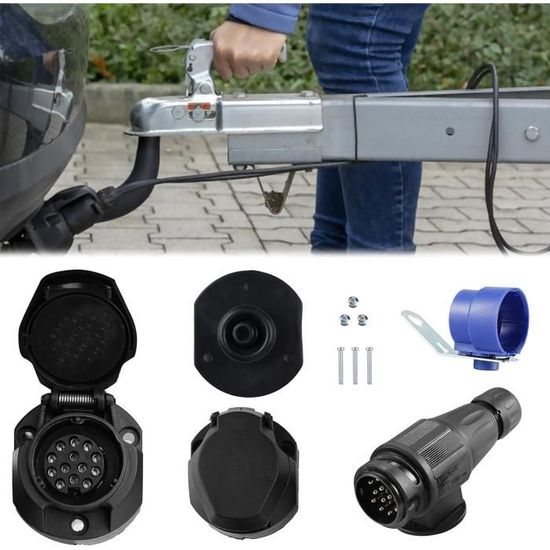 Support De Prise De Remorque 7/13 Broches | Compatible Camping-car Et Remorque | Installation Facile | ABS Et Métal - 10