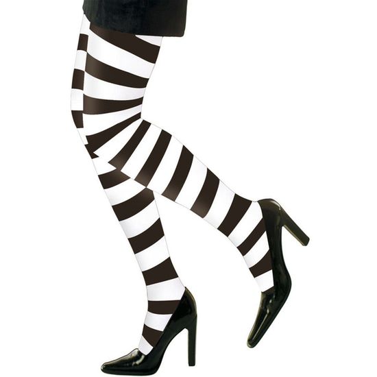 Collants Grande Taille Gothiques Noir Et Blanc Ray s Pour Femme collants-grande-taille-gothiques-noir-et-blanc-ray-s-pour-femme