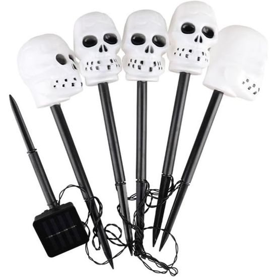 Moxled Décoration Halloween - Têtes Dynamiques - Projecteur Avec Minuterie - Étanche - Squelette, Diable, Citrouille - Lumières Jardin, Fenêtre, Mur, Cour