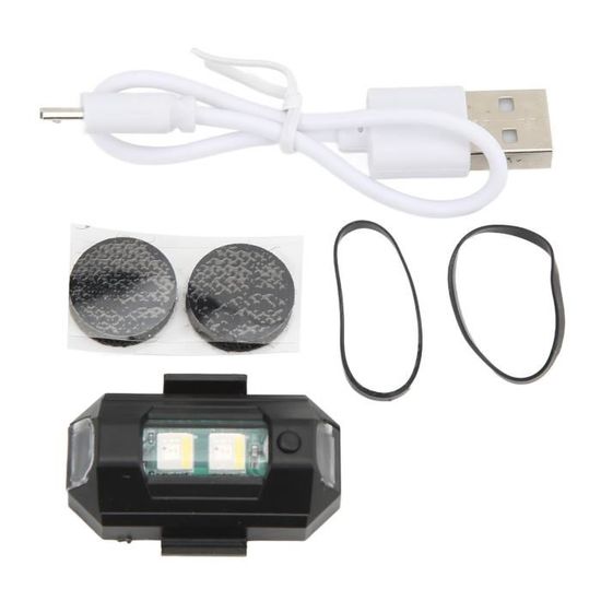 Feu Arrière LED Pour Casque Moto/Vélo - USB Rechargeable, Étanche - Sécurité Nuit/Pluie - Autocollant 3M