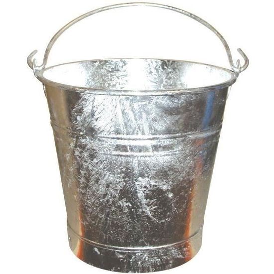 Seau En Tôle Galvanisée Fond Droit Et Fixation Basse Bête 5 L