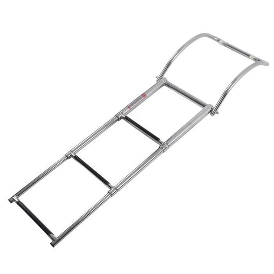 Échelle télescopique à 3 marches pour bateau en planche, échelle portable en acier inoxydable avec plate-forme en fibre de verre, échelle d'atterrissage avec mains courantes pour bateau, yacht et piscine