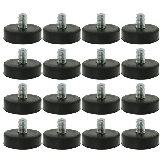 Lot De 8 Pieds De Nivellement Plastique Pour Meubles - Taille 60x60x52mm, Trou M10 - Pour Tables, Chaises, Armoires - 3