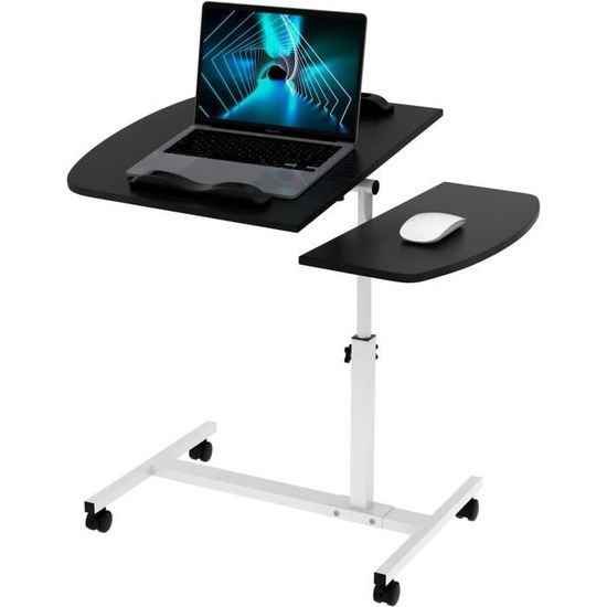 Bureau Roulant Réglable Pour Lit Et Canapé - Table Mobile Avec Roulettes | Idéal Télétravail, Petit-déjeuner Au Lit - 2