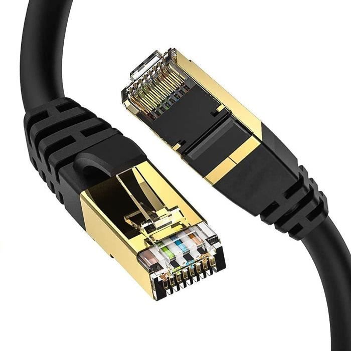 Câble ethernet cat 8-6m 26awg 40gbps 2000mhz avec connecteur rj45 résistant  aux intempéries s ftp, résistant aux uv compatible ave - Cdiscount  Informatique