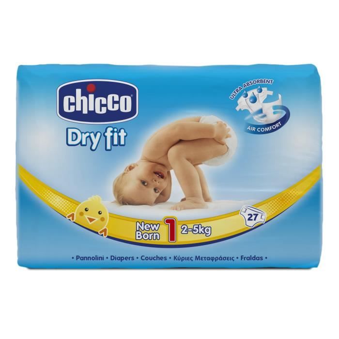 CHICCO Dry Fit Couches Taille 1 Nouveauxnés 2 à 5Kg x27