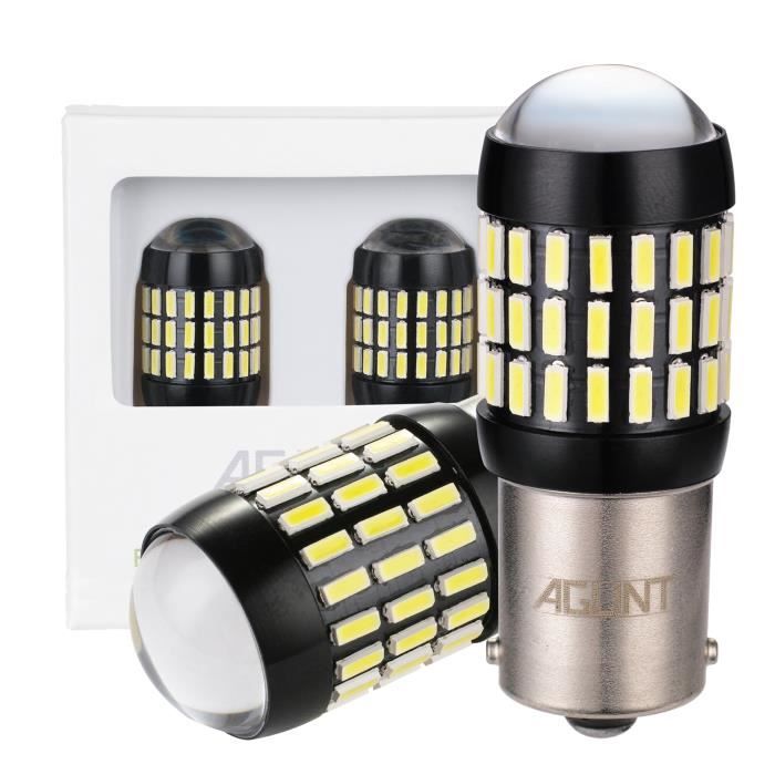 AGLINT 2X 1156 BA15S LED Ampoules 66SMD 12-24V 1141 7056 DRL Stationnement Clignotants Recul Feu Frein Feu Direction Voiture Blanc