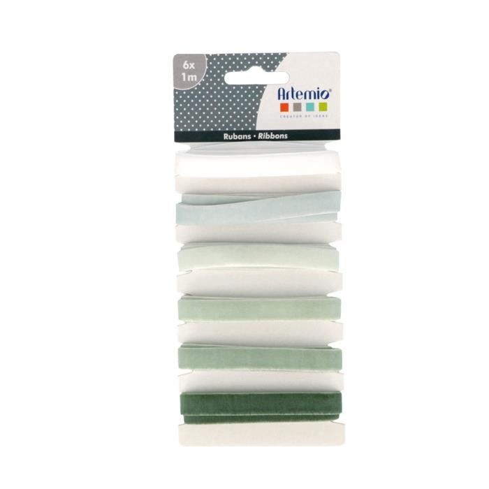 Set de 6 rubans velours 'Misty Winter' d'Artemio