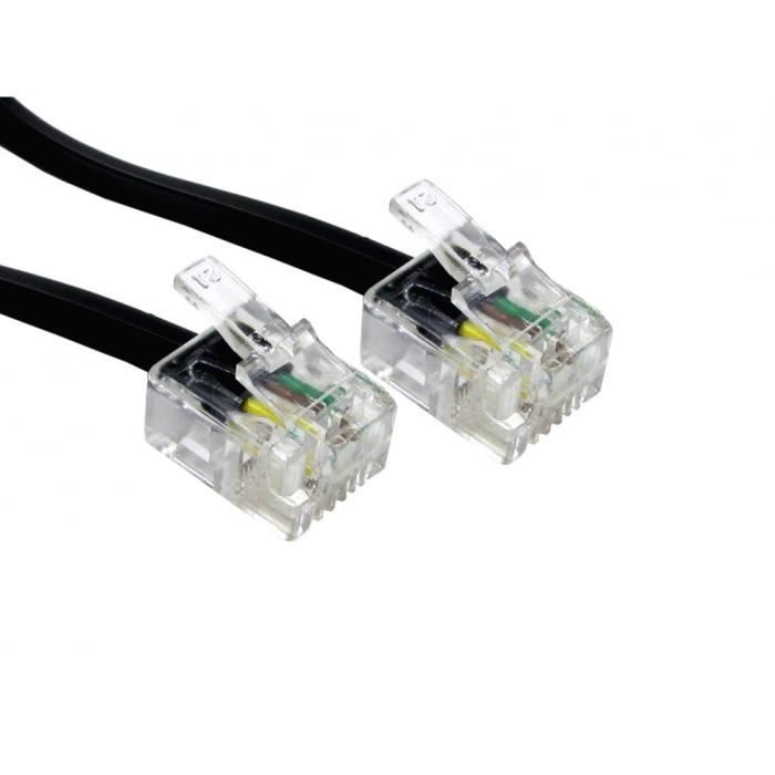 Alida Systems Câble ADSL 1m - Supérieure Qualité - Broches de Contact Plaqué Or - Internet Haute Vitesse à Large Bande - Routeur