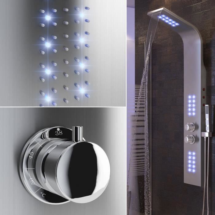Panneau Douche LED robinet de douche cascade Thermostat