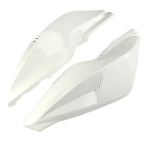 PAIRE DE TABLIER CAPOT COQUE ARRIERE BLANC METAL NITRO - AEROX JUSQU'A 2012