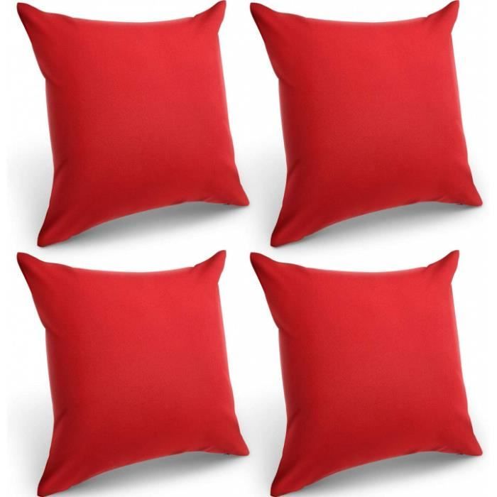 4 paquets housses de coussin imperméables décoratif extérieur, taies de coussin imperméable carrée de balcon jardin, coquille d'orei