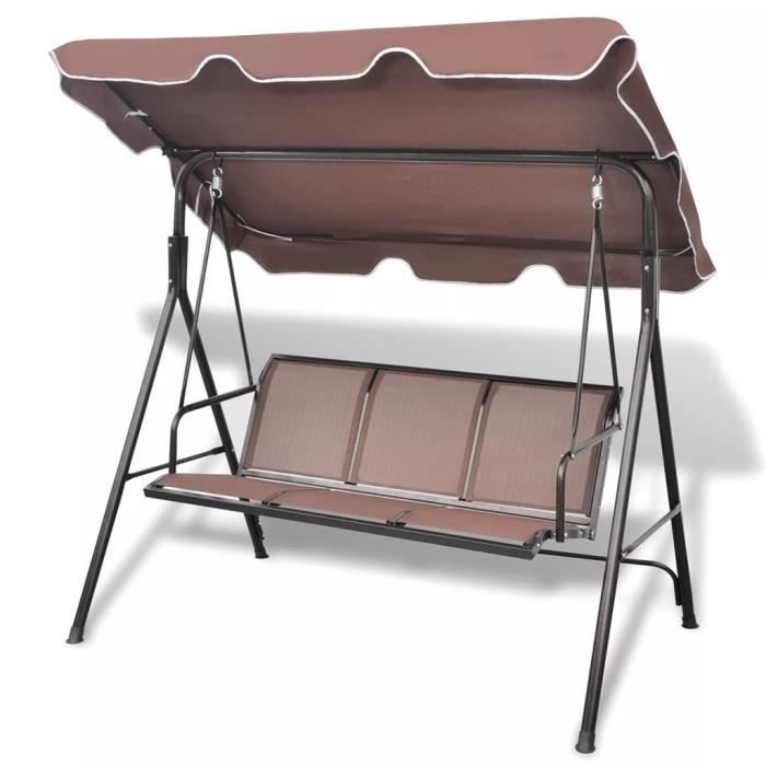 🍞4600Moderne- Balancelle de Jardin - Balancelle d'extérieur Fauteuil de Jardin Grand Confort - avec auvent Café
