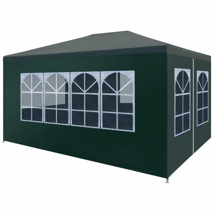 Tonnelle de Jardin Tente Réception Pavillon Barnum Chapiteau Pliante Pliable 3 x 4 m Vert