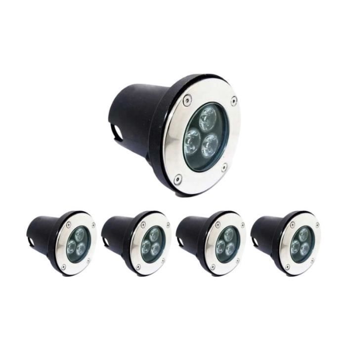 Spot LED Encastrable Extérieur IP65 220V Sol 3W 80° (Pack de 5) - Blanc Chaud 2300k - 3500k Silumen