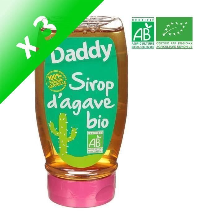 DADDY Sirop d'Agave Bio - 360 g (Lot de 3)
