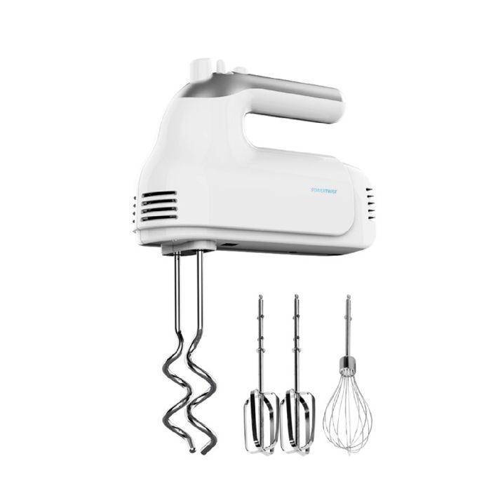 Cecotec Robot Pâtissier PowerTwist 500. 5 Niveaux de Vitesse plus Fonction Turbo, 3 Accessoires : deux Fouets, deux Crochets Pétriss