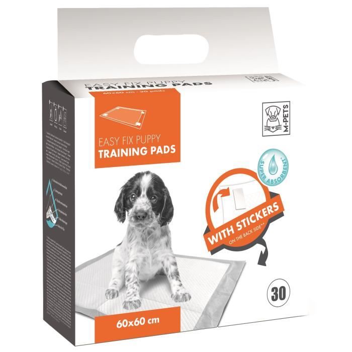 M-PETS Tapis d'apprentissage Easy Fix - 30 pièces - 60x60cm - Pour chiot