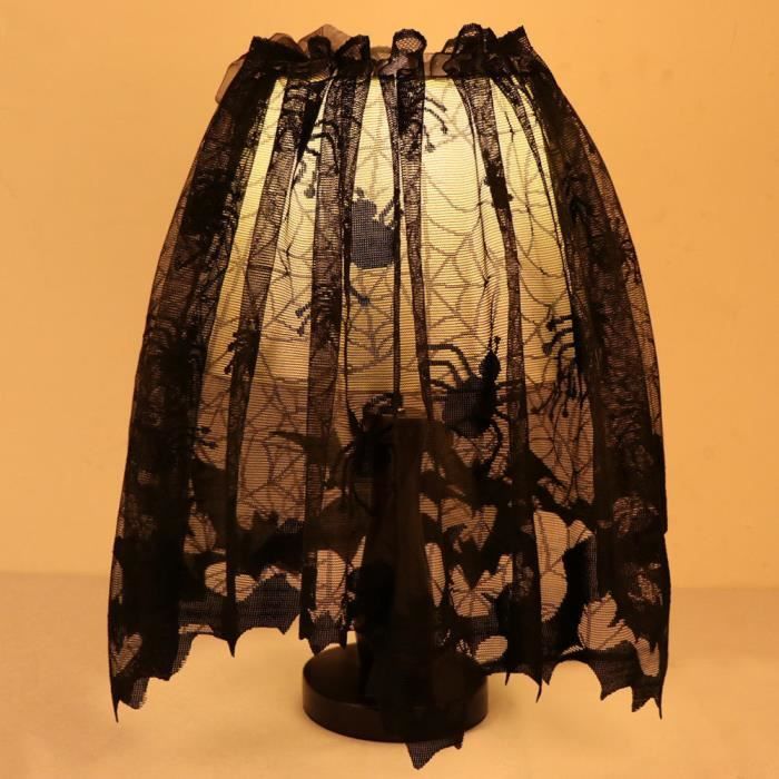 Halloween Dentelle Multifonction Style Gothique Bats Araignées Comme Abat-Jour Rideau Écharpe Robe, 152x51cm