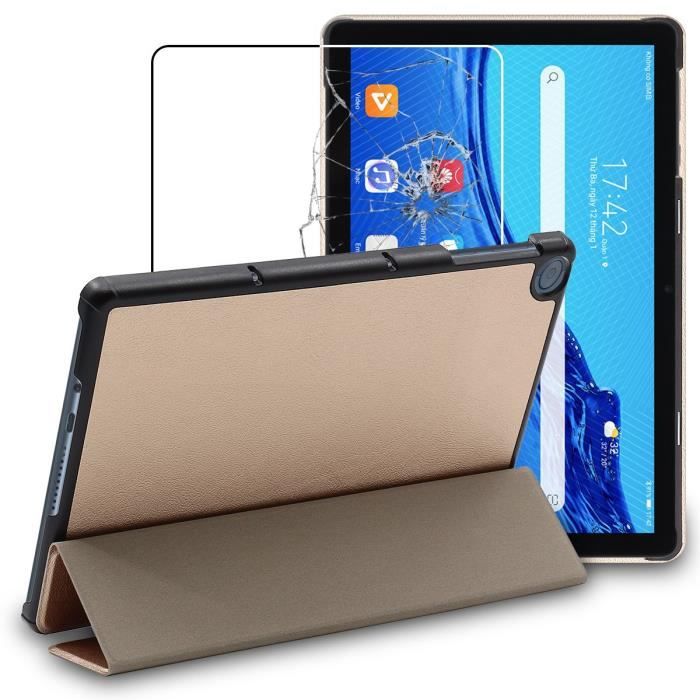 ebestStar ® pour Huawei MatePad T 10, T 10S - Housse Tablette PU SmartCase + Film protection écran en VERRE Trempé, Or / Doré