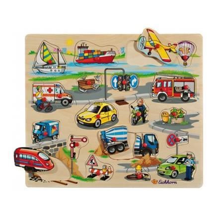 PUZZLE EN BOIS LES TRANSPORTS - 22 PIECES - EIC...
