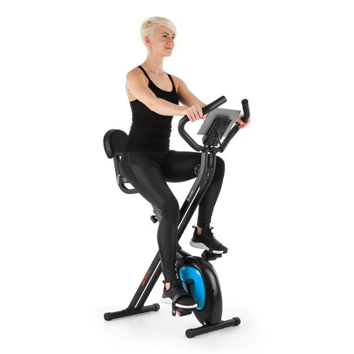 Capital Sports X-Bike XBK700 Pro Vélo d'appartement pliable avec ordinateur d´entraînement & pulsomètre - noir & vert