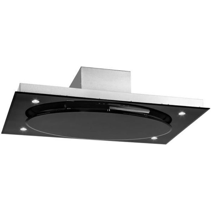 Klarstein Secret Service Hotte aspirante plafonnière 120cm 800 m3-h 220W Touch Verre LED