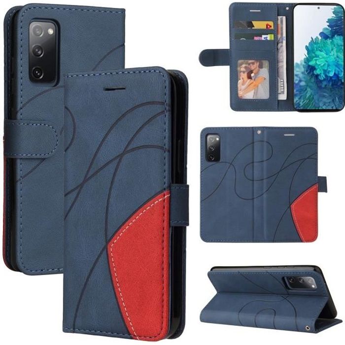 Galaxy S20 FE Housse de Protection Portefeuille Antichoc Flip Cover pour Samsung Galaxy S20 FE 6.5-,Bleu