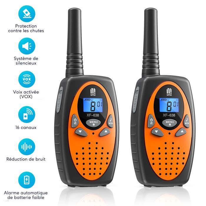 Talkie Walkie pour Enfant 5km Portée ,Résistant aux chutes une conception renforcée Facile à utiliser et à transporter