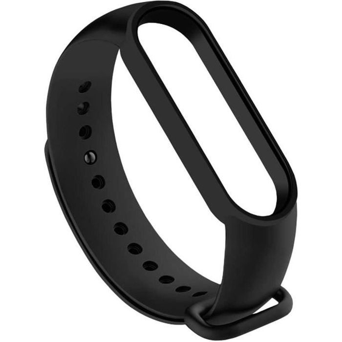 OCIODUAL Bracelet de Remplacement Silicone Compatible avec Xiaomi Mi Smart Band 5 6 Noir Sangle Doux Bande Anti-Perdu Rechange