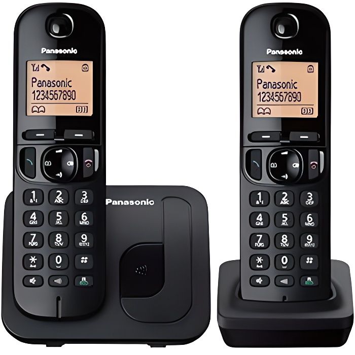 PANASONIC téléphone DECT duo noir sans répondeur