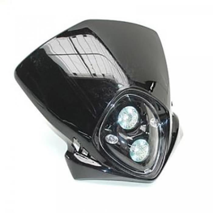 Plaque phare noire Replay Duke double optiques vetical halogène pour moto 50 à boite