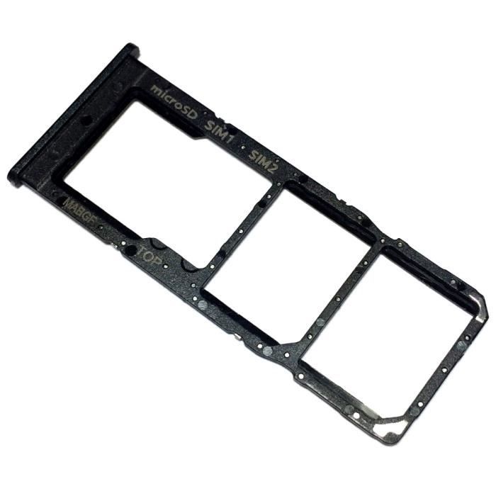 Tiroir Carte Dual SIM et Support micro-SD pour Samsung Galaxy M12, Piece de Remplacement Original, Noir