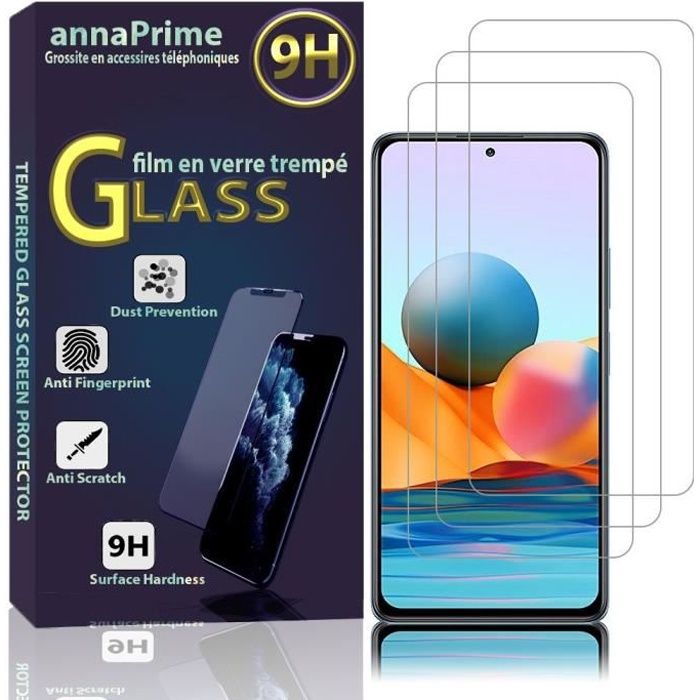 Pour Xiaomi Redmi Note 10 Pro 6.67-: Lot - Pack de 3 Films de protection écran Verre Trempé