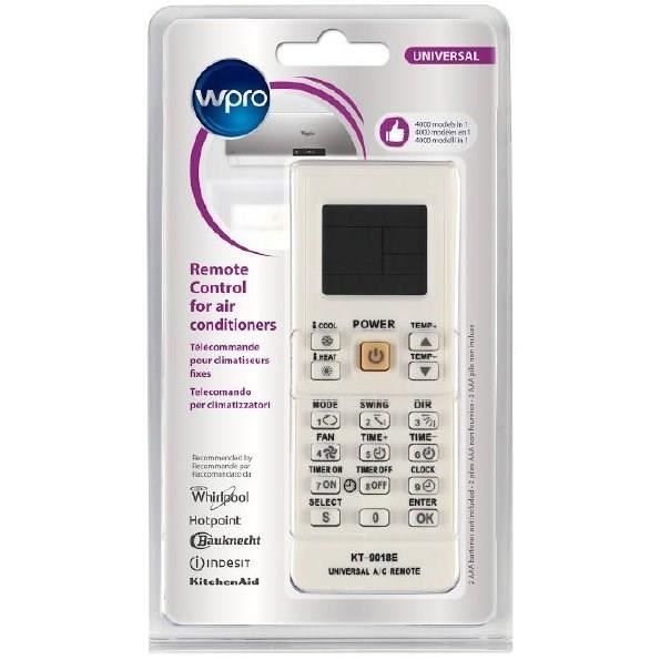 Wpro ARC201 - Télécommande universelle pour climatiseurs fixes. Adaptable sur plus de 4000 modèles. 9 fonctions