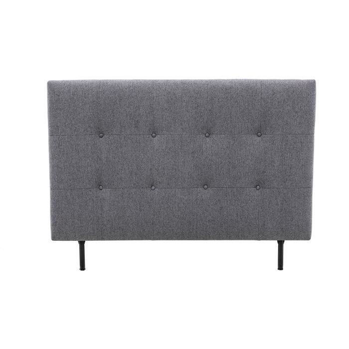 Tête de lit 140 cm ESTIA - Tissu Anthracite - Réglable en hauteur de 105 à 116 cm