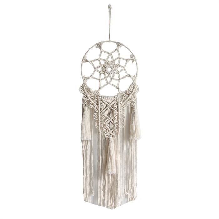 Surakey Grand Attrape-rêves Bohème avec Rouge Plume et Perles de Bois, 70cm Capteur de Rêves Plume, Suspension Murale Macramé, Romantique Traditionnel Dreamcatcher pour Enfants/Chambre/Cadeau