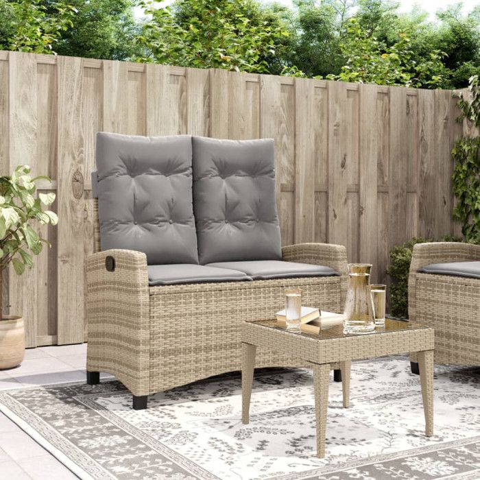 vidaXL Banc de jardin inclinable résine tressée