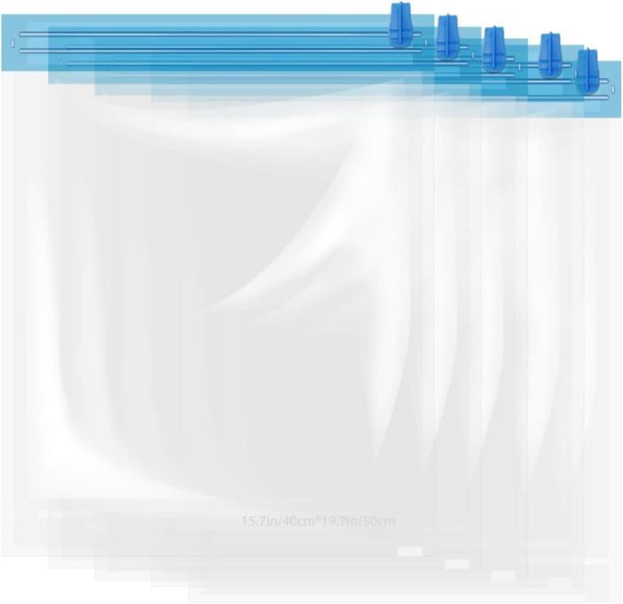 Lot De 5 Grands Sacs De Rangement Transparents Pour Tapis - Jusqu'à 2.7x3.7m - Protection Déménagement, Stockage