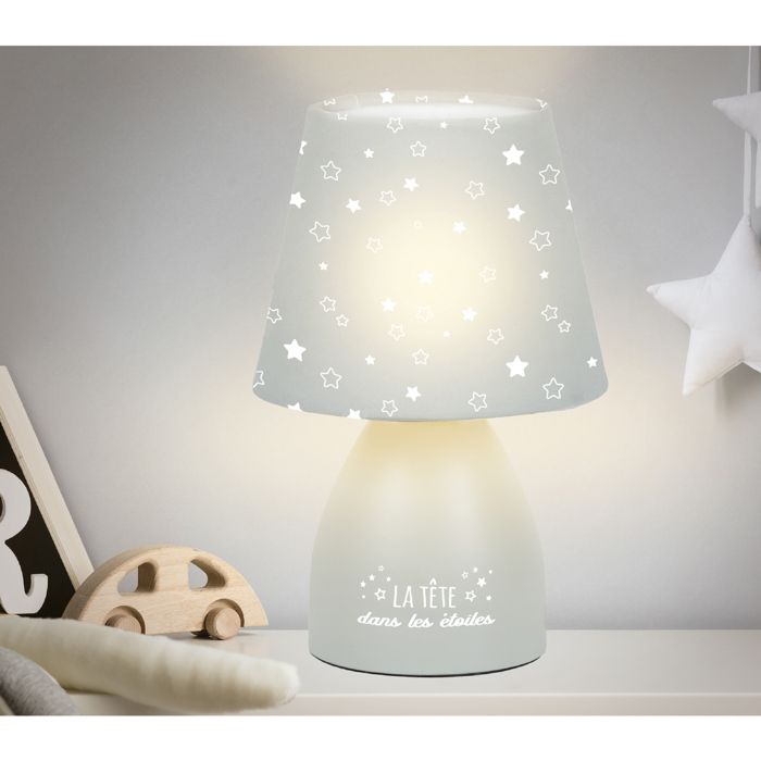 Lampe de Chevet - HOME DECO KIDS - Colorée - Personnalisable - Grise