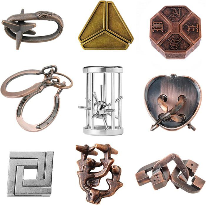 RoseFlower 5 Morceaux Casse-tête En Métal Set De Puzzle En