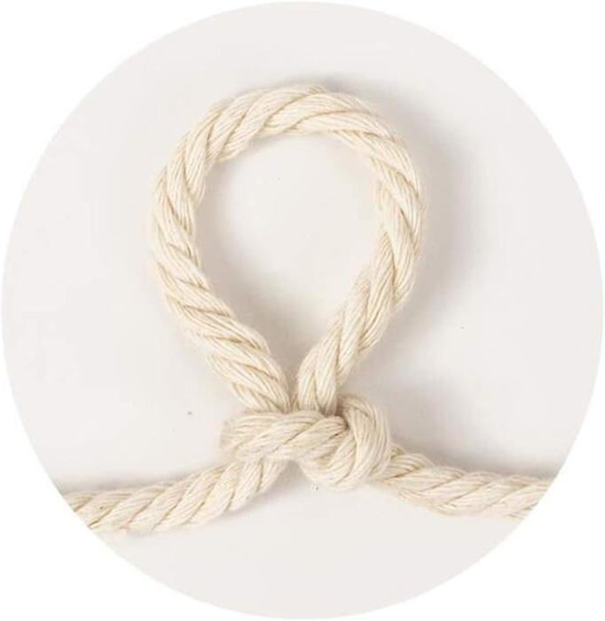 PATIKIL Corde En Coton Torsadé Naturel De 1,27 Cm X 15,2 M, 3 Brins De Corde à Tirer Avec Ruban D'étanchéité Pour Garde-corps, Décoration D'intérieur, Bleu Et Blanc