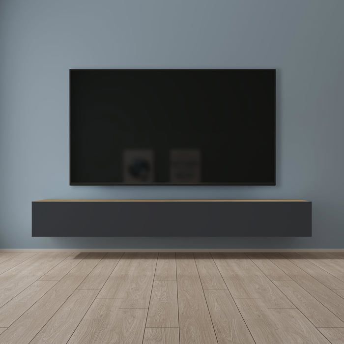 Mai & Mai Meuble TV Suspendue Armoire avec Soft-Close Table TV pour le Salon Marron Clair+Gris Noir 240x40 2x30 cm TC002 Mai & Mai Meuble TV Suspendue Armoire avec Soft-Close Table TV pour le Salon Marron Clair+Gris Noir 240x40 2x30 cm TC002