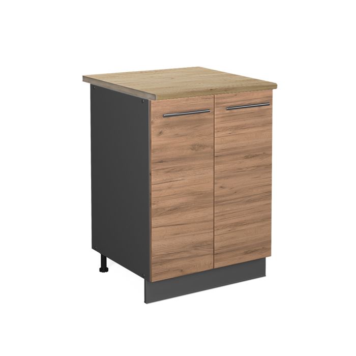 Meuble bas de cuisine Fame-Line 60cm PT Chêne Chêne de force doré/Anthracite Vicco 46402