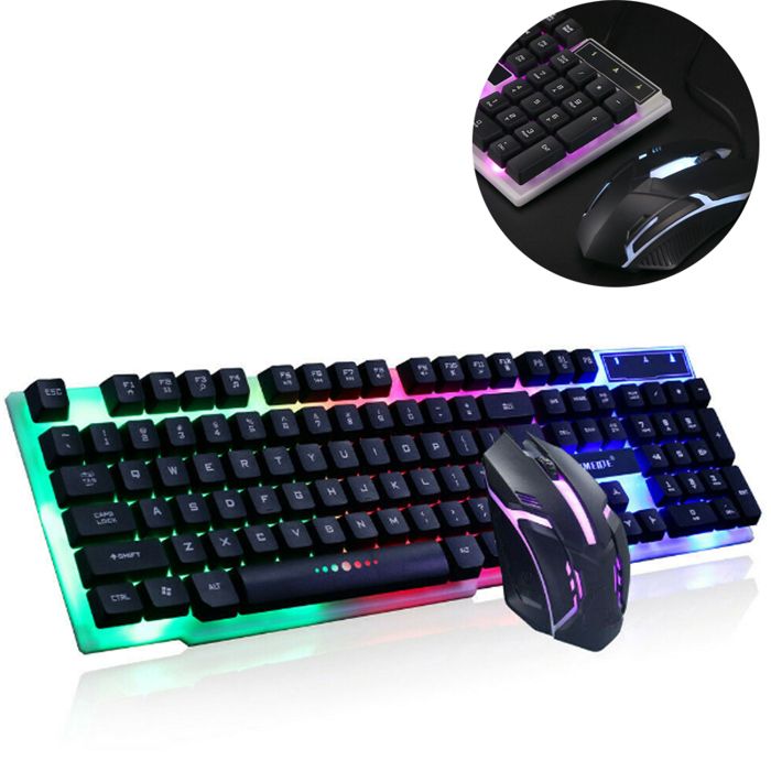 Ensemble clavier et souris de jeu rétroéclairage LED étanches pour gamers professionnels