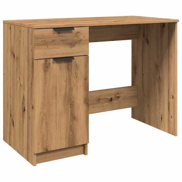 Bureau détude-Bureau chêne artisanal 100 x 50 x 75 cm Bois dingénierie -1parcel DECO B3435737