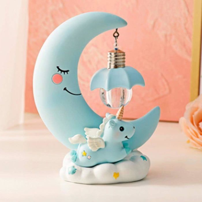 Veilleuse LED motif licorne et lune luminaire décoratif dintérieur pour chambre denfant Label