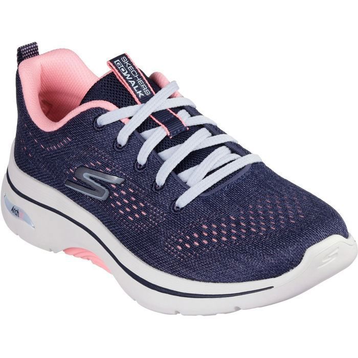 Skechers Skechers GO WALK Arch Fit 2.0 Vivid Sunset Baskets Pour Femmes En Textile Bleu Marine/Rose Vif