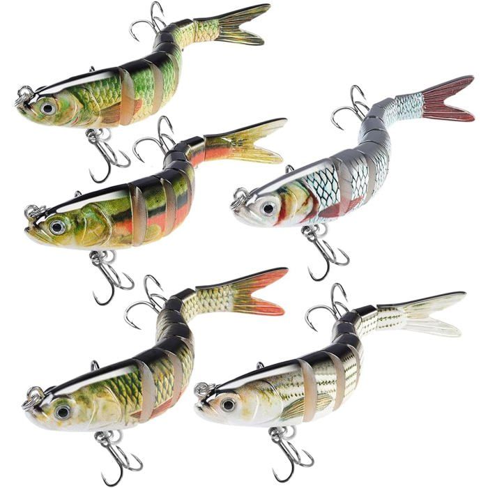 Kolpo BabyShiner 7 cm 5,9 g – Leurre souple de type minnow avec hameçon triple double pour prédateurs de mer/lac/rivière